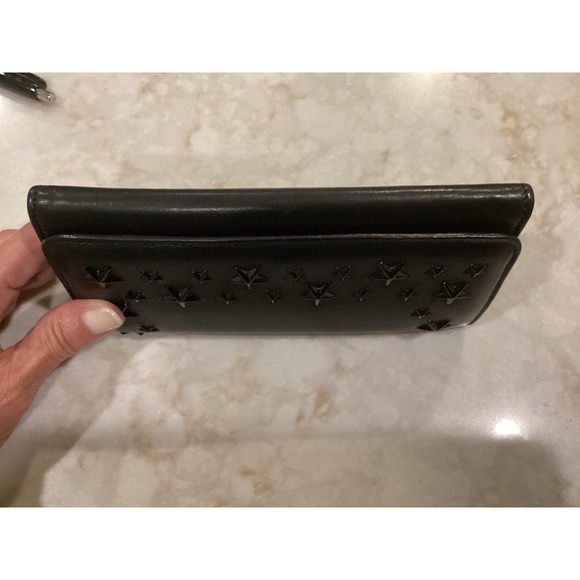 Jimmy Choo NINO Black Leather‎ Star Studded Wallet Clutch - Picture 11 of 16